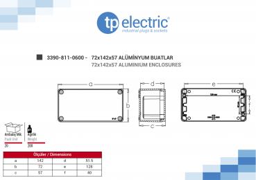 Preview: Aluminium-Gehäuse 72x142x57mm